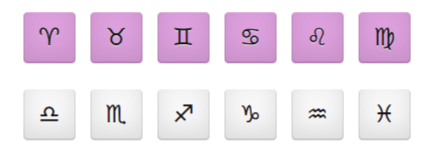 Vanilla CSS Astrology Zodiac Icons